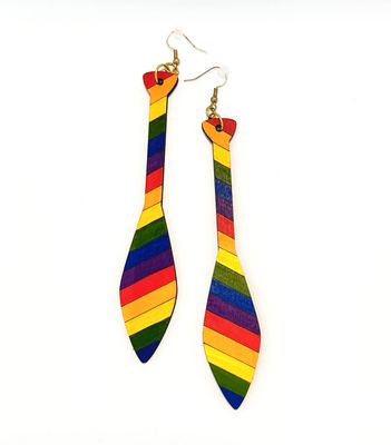 Paddle Earrings - Rainbow/purple