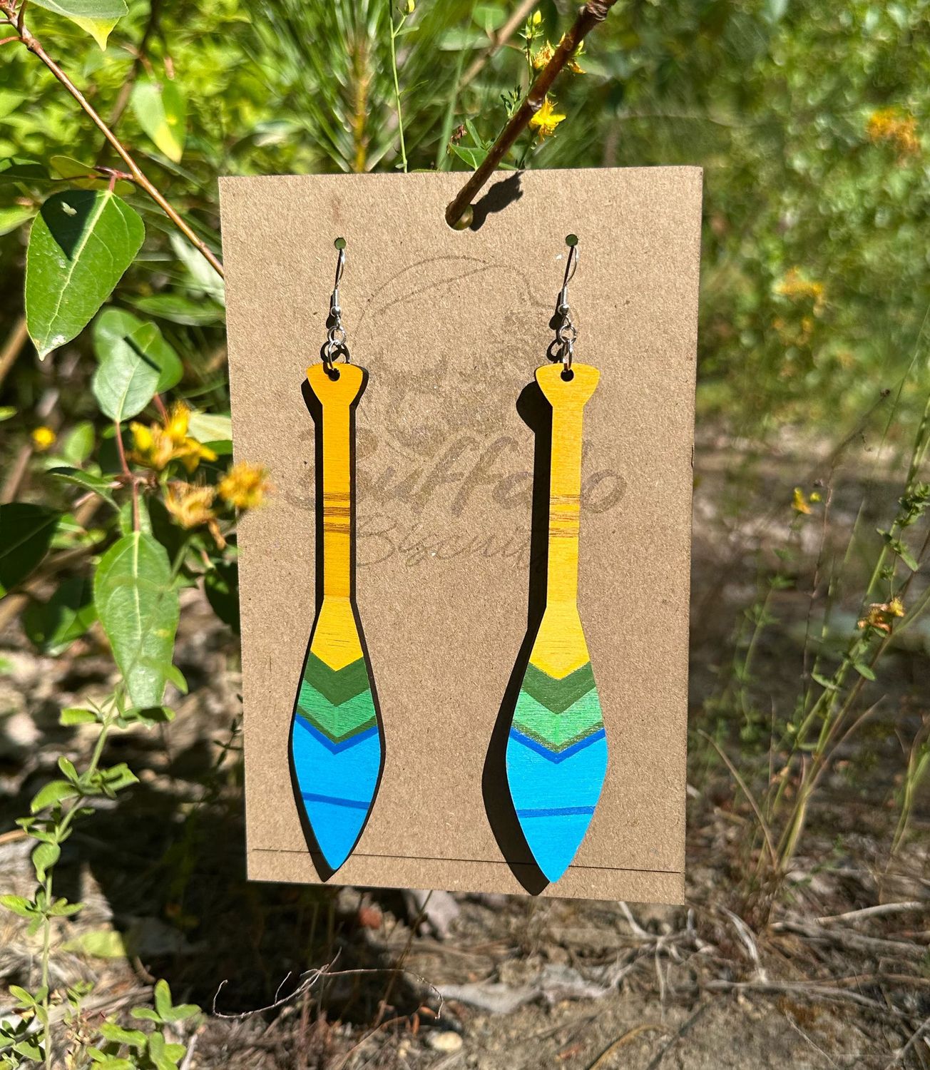 Paddle Earrings - Water, land, sky