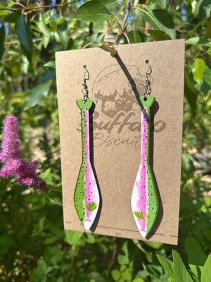 Paddle Earrings - Rainbow Trout