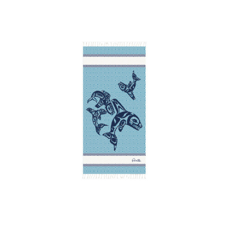 Artisan Cotton Towel - Orca Family (small)