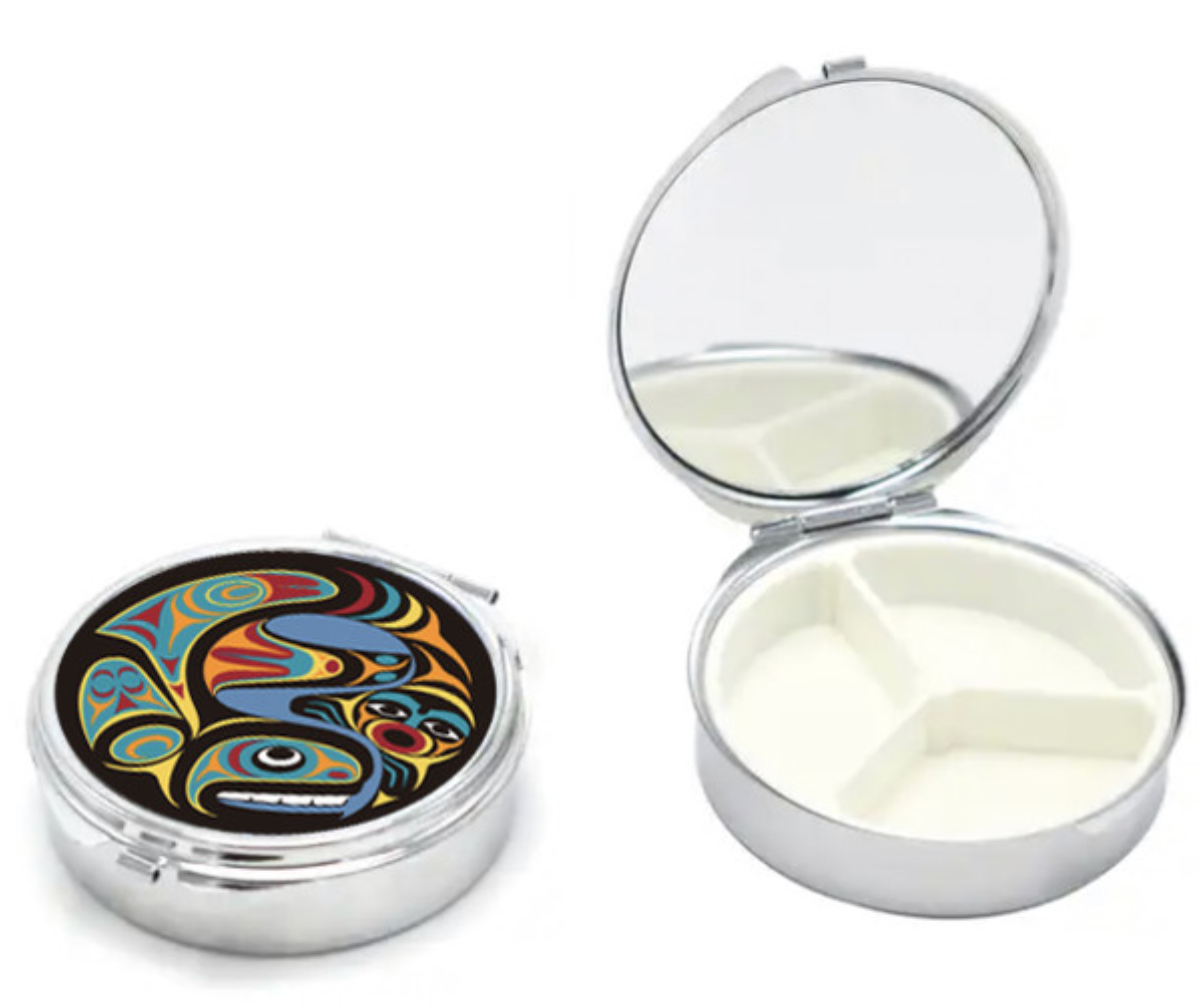 Pill Case with Mirror - Whale