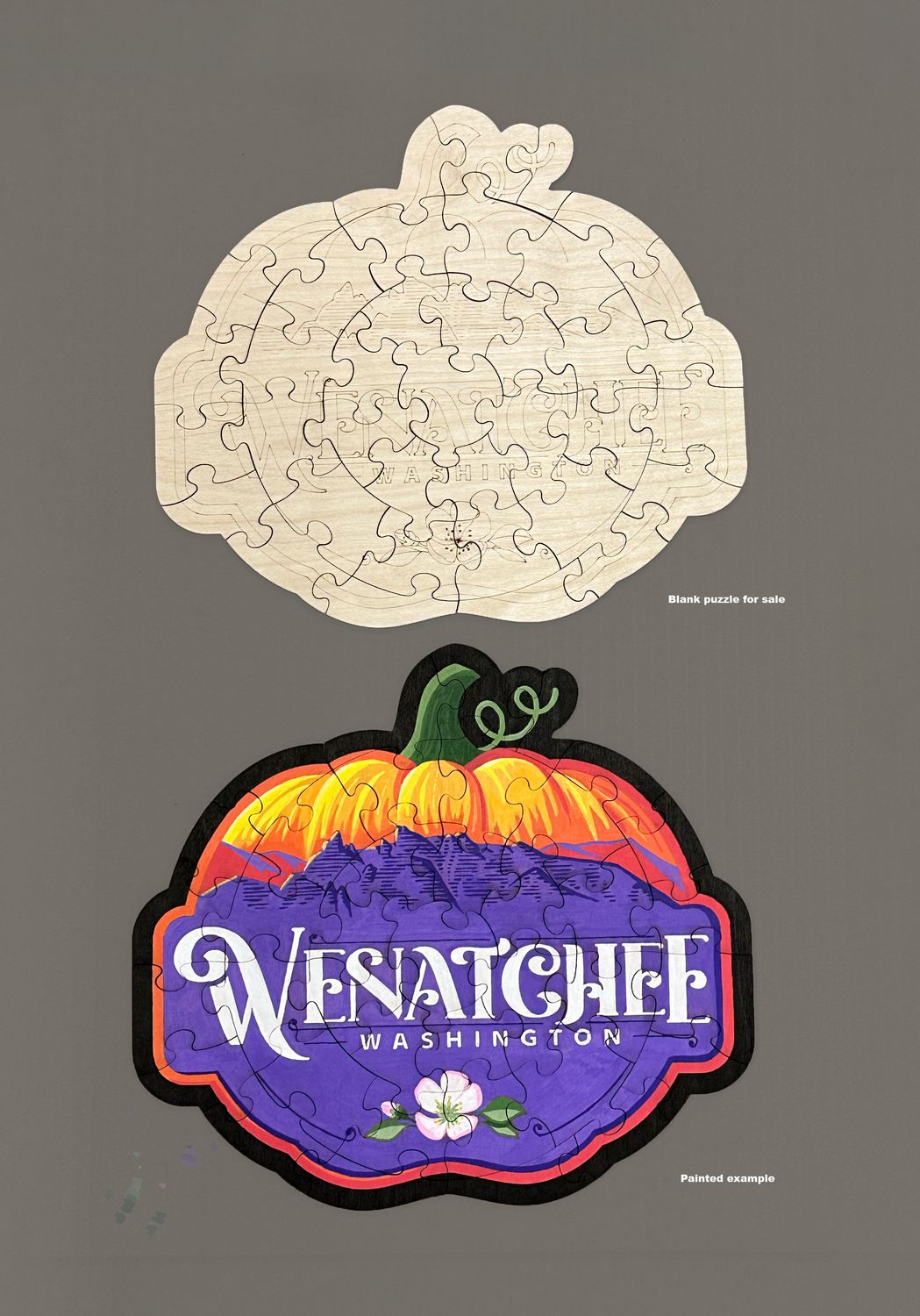 Wenatchee, WA. Pumpkin shaped wood puzzle - paint your own
