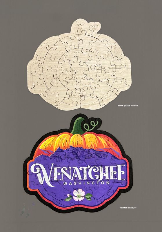 Wenatchee, WA. Pumpkin shaped wood puzzle - paint your own