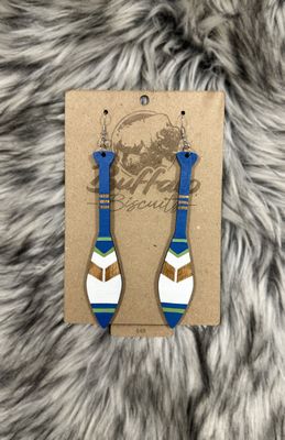Paddle Earrings - Blue, Green, White