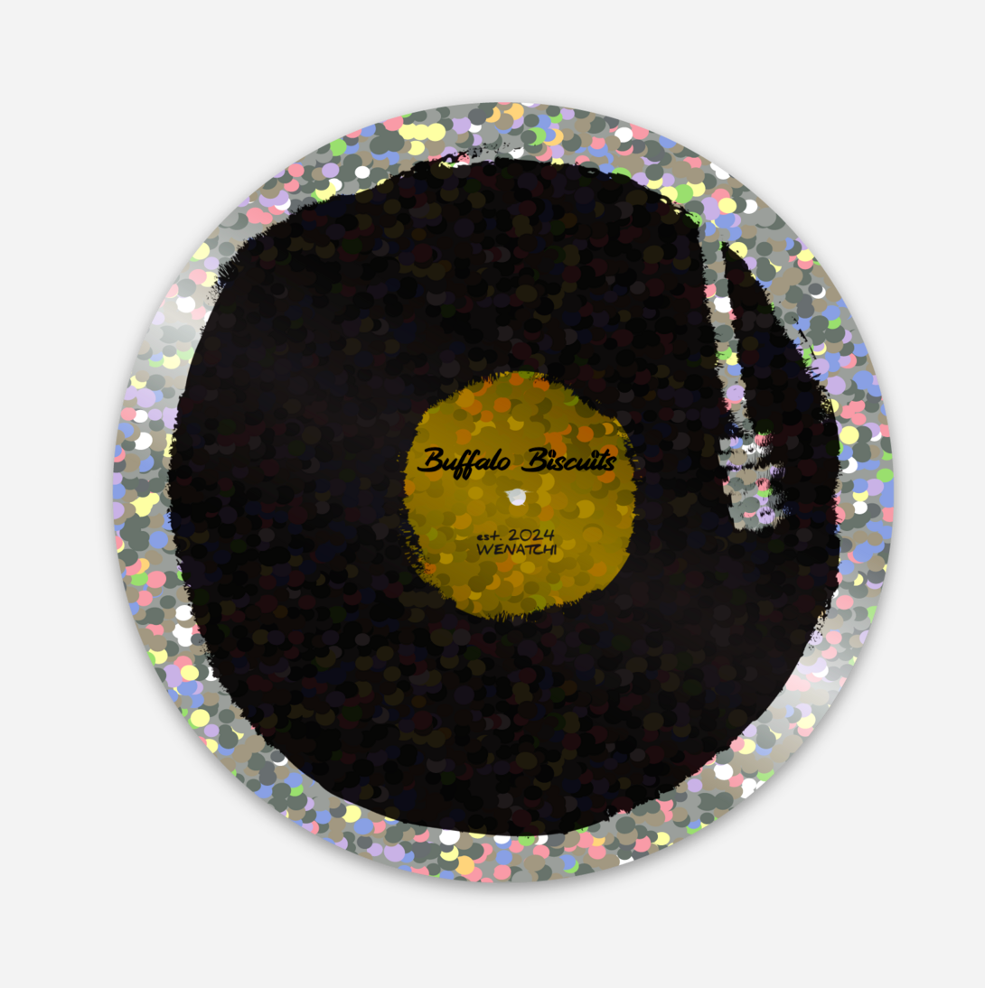 Glitter Buffalo Biscuits record sticker