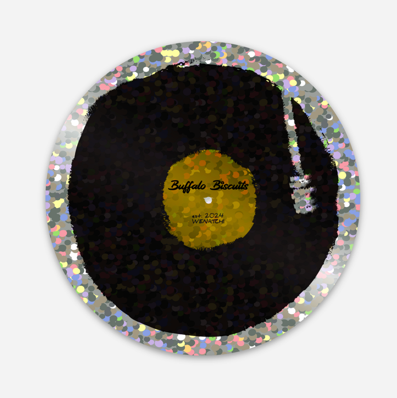 Glitter Buffalo Biscuits record sticker