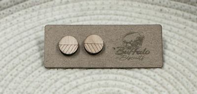 Small round geometric stud earrings