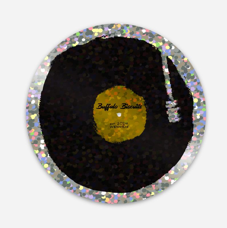 Glitter Buffalo Biscuits record sticker Glitter Buffalo Biscuits record sticker