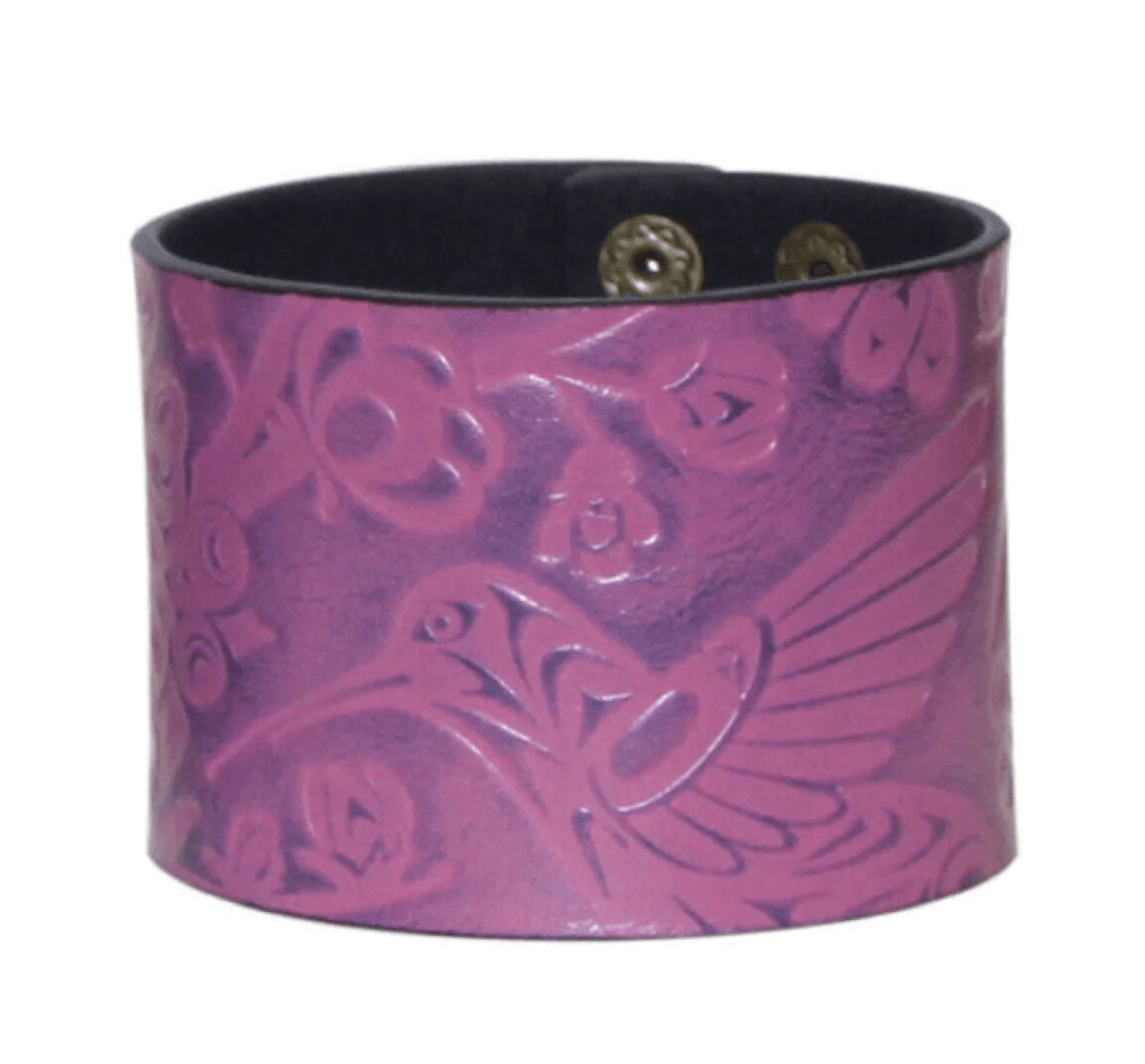 Leather Cuff - Hummingbird