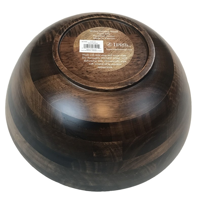 Acacia Wood Salad Bowl - Walnut