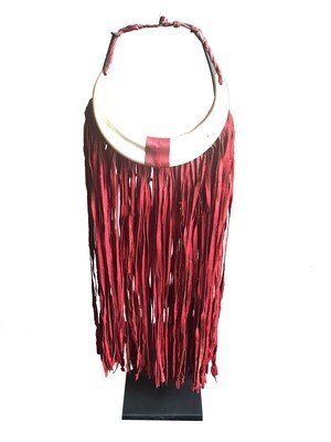 Red Leather Fringed Necklace