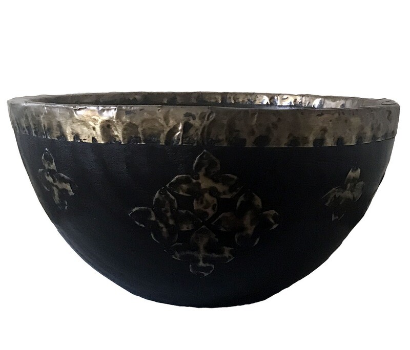 Bowl with Brass Decorations - Medium