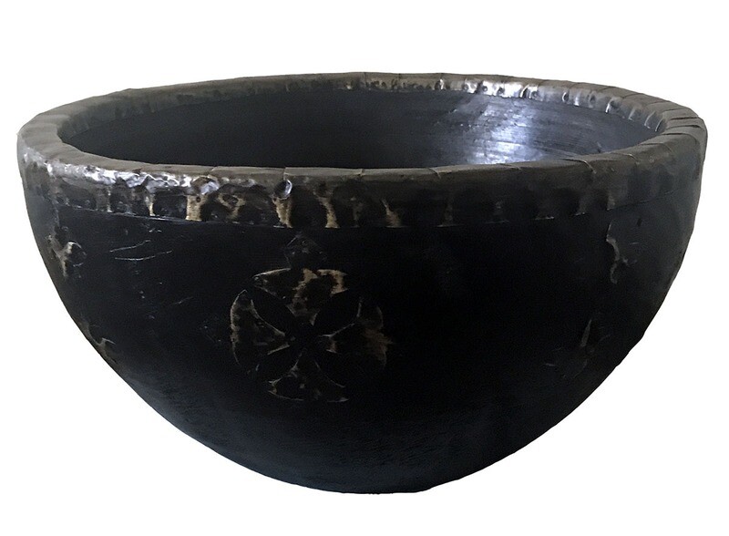 Bowl with Brass Decorations - Large
