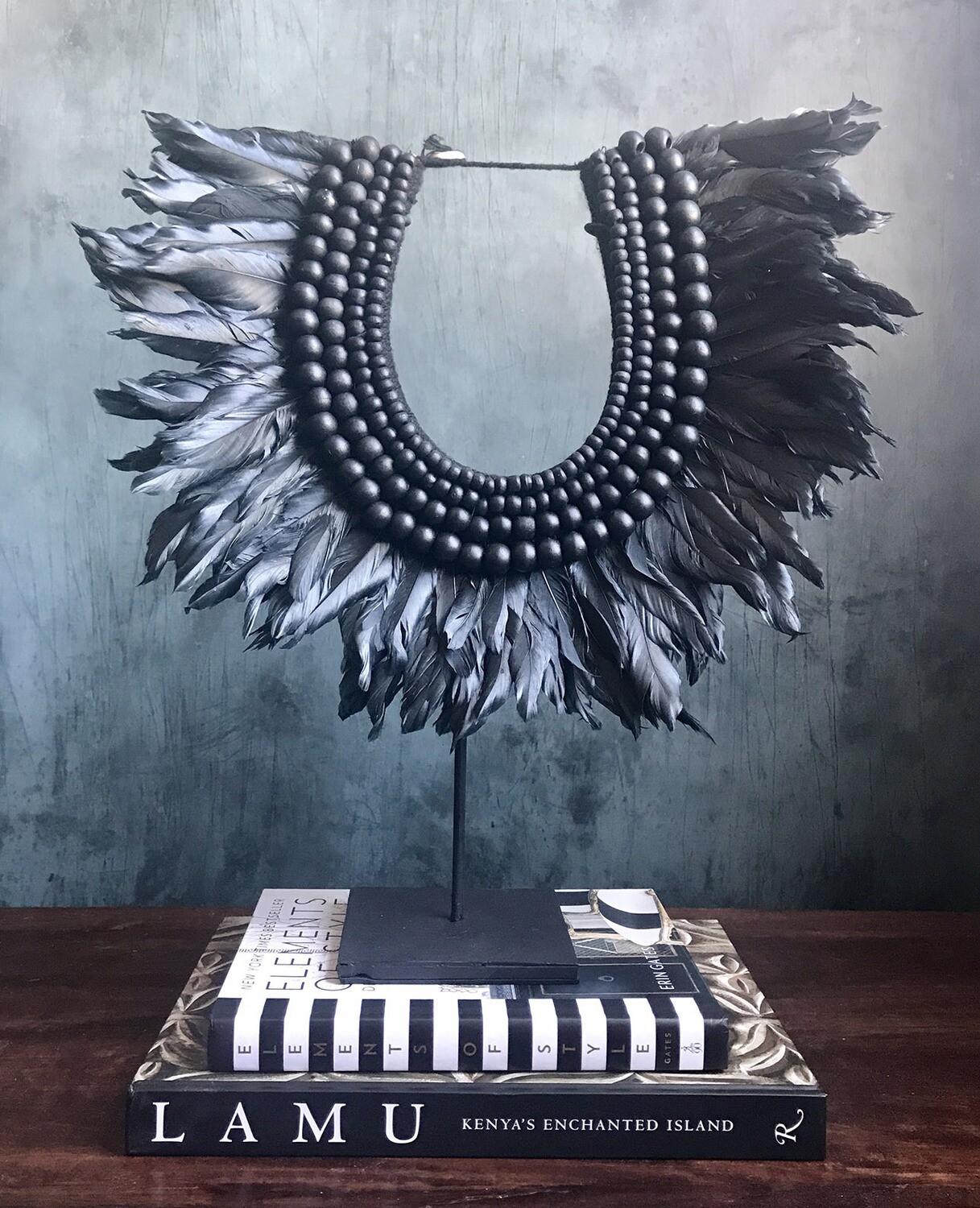 Black Beaded Necklace Decor