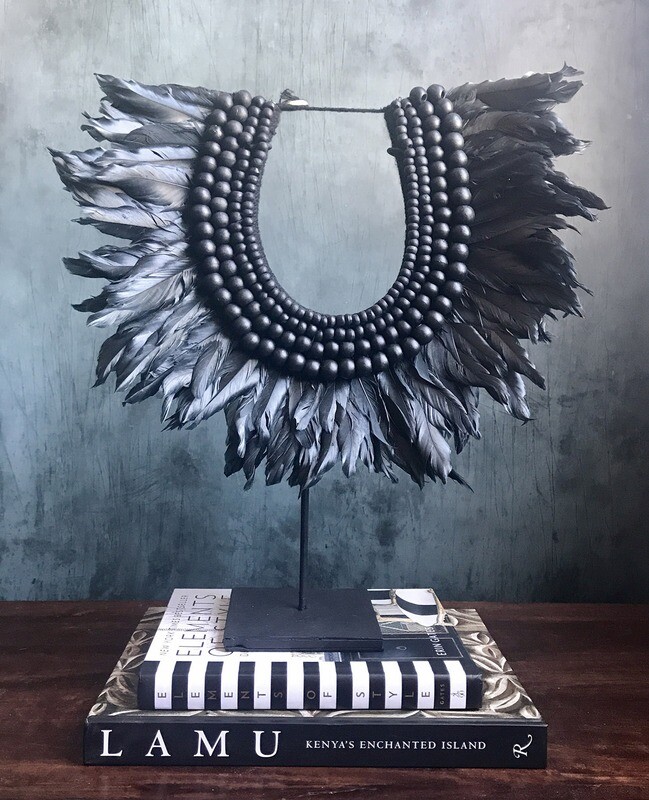 Black Beaded Necklace Decor
