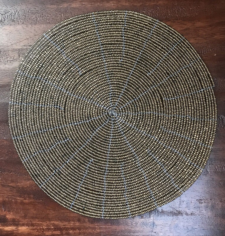 Gold &amp; Silver Beaded Mat