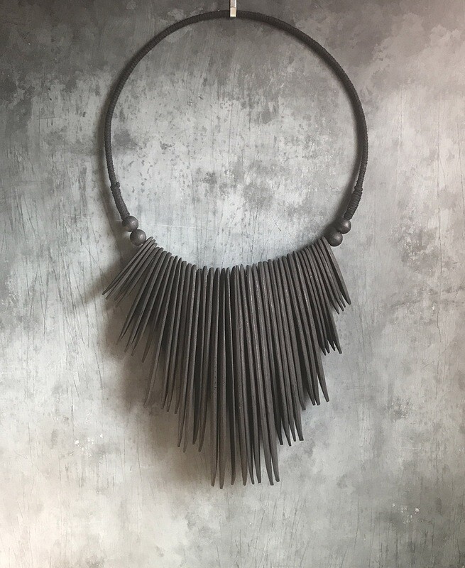 Wood Necklace Wall Decor - Black