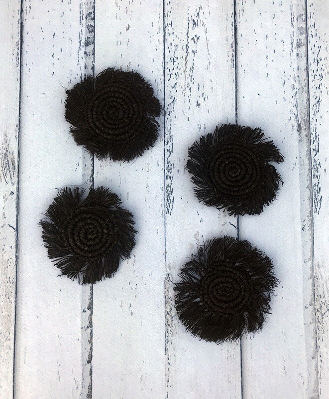Black Fringed Sea Grass Coasters
