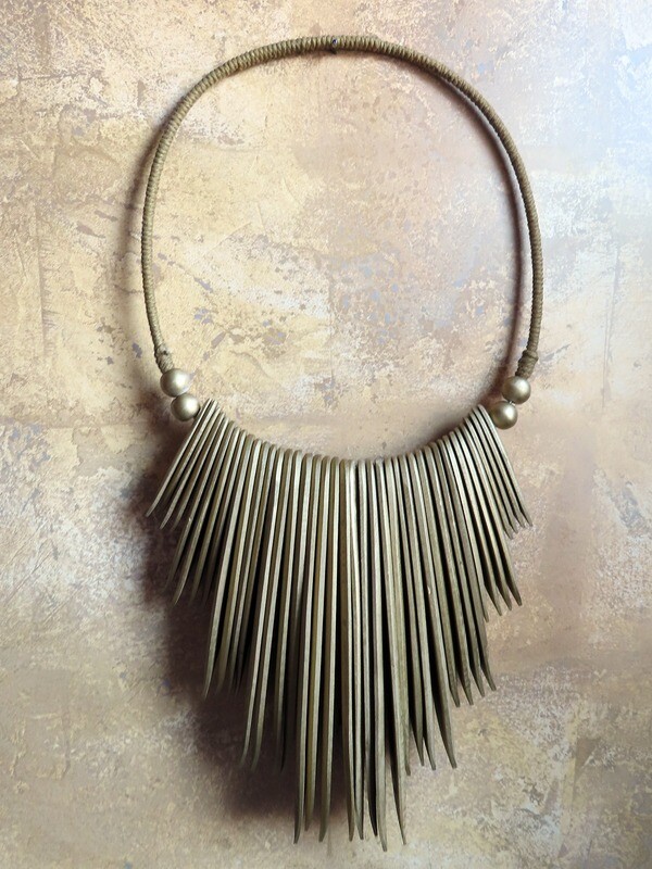 Wood Necklace Wall Decor - Gold