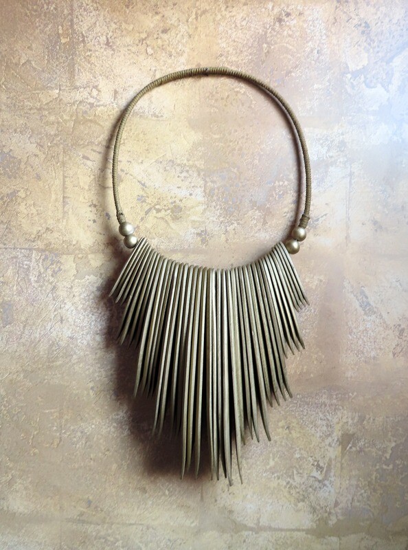 Wood Necklace Wall Decor - Gold