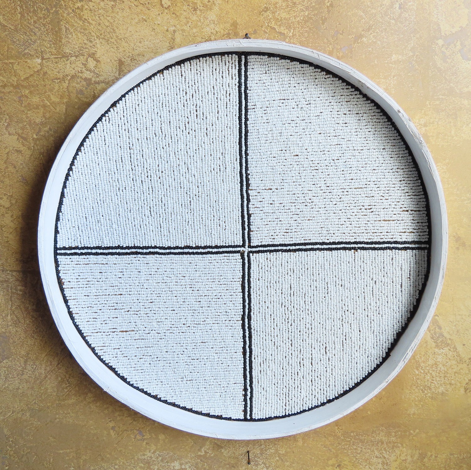 White &amp; Black Beaded Wall Decor - Medium