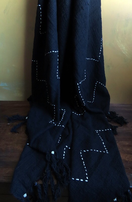Beaded Throw Blanket - Black