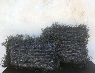 Sea Grass Pillow Cover - Black Square