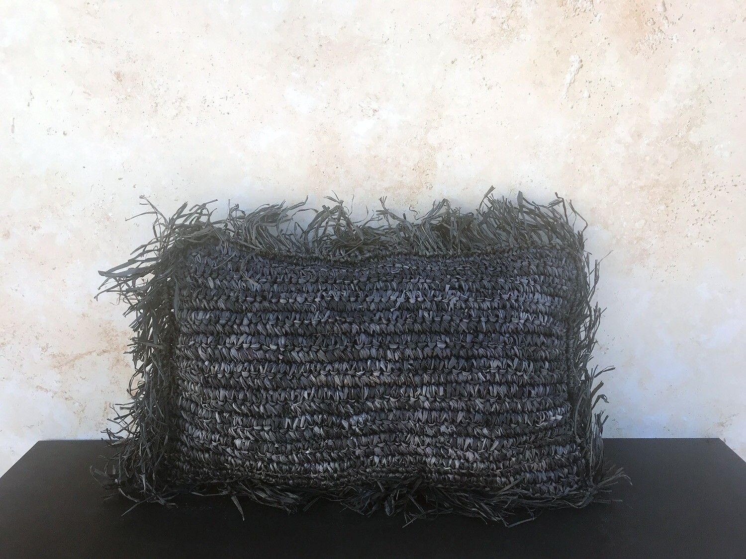 Sea Grass Pillow Cover - Black Rectangle