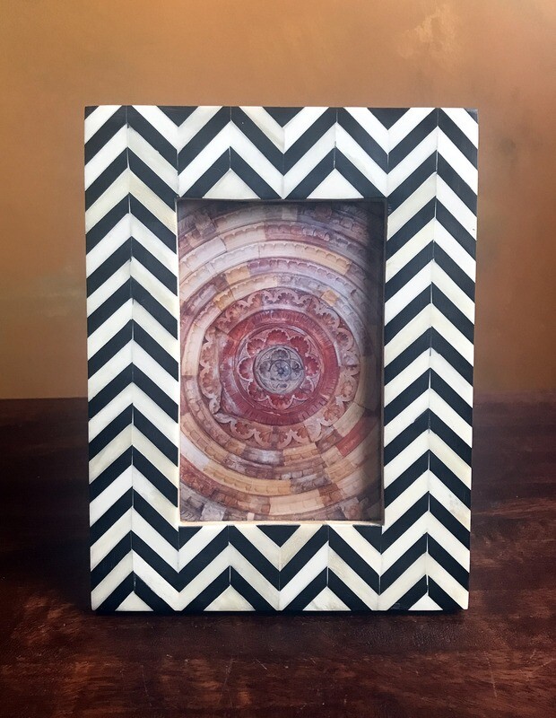 Chevron Bone Inlay 4 x 6 Photo Frame
