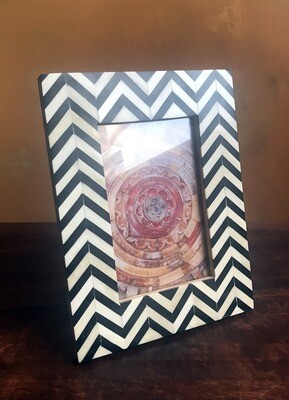 Chevron Bone Inlay 4 x 6 Photo Frame