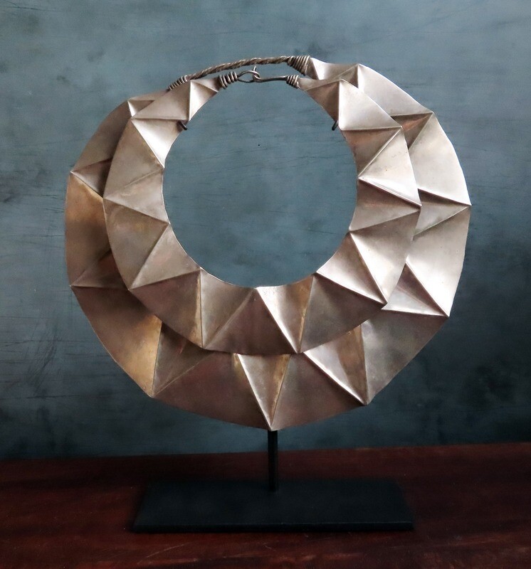 Miao Silver Ceremonial Necklace on Stand 2