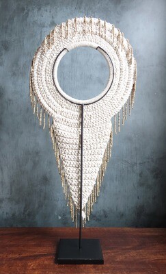 Beaded Tribal Necklace On Stand (Gold)