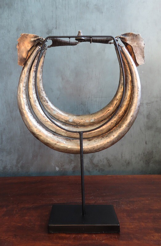 Miao Silver Ceremonial Necklace on Stand 3