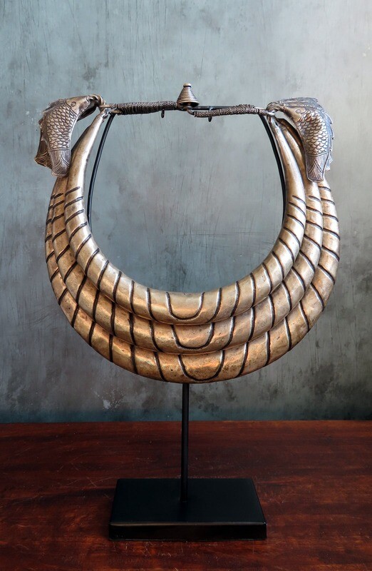 Miao Silver Ceremonial Necklace on Stand 3