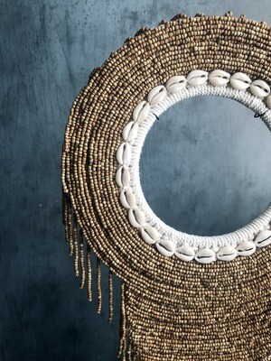 Beaded Tribal Necklace On Stand (Toasted Brown)