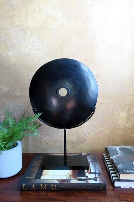 Polished River Stone Disk on Stand - 1