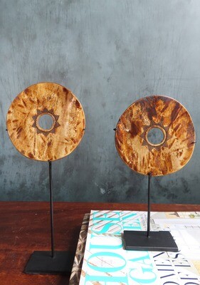 Etched Bone Disks Pair 2