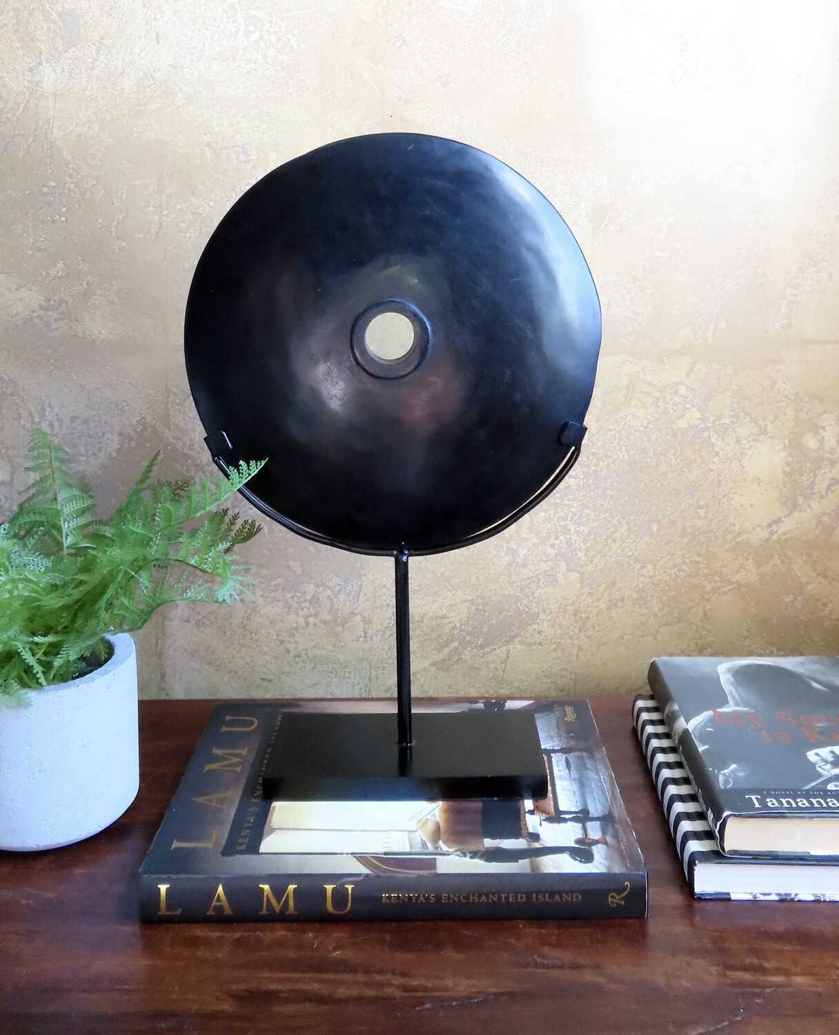 Polished River Stone Disk on Stand - 2