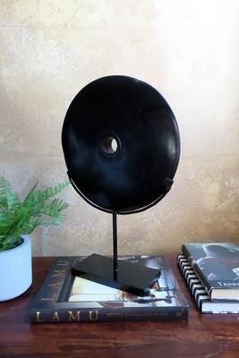 Polished River Stone Disk on Stand - 2