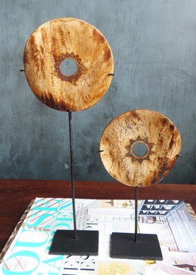 Etched Bone Disks Pair 1