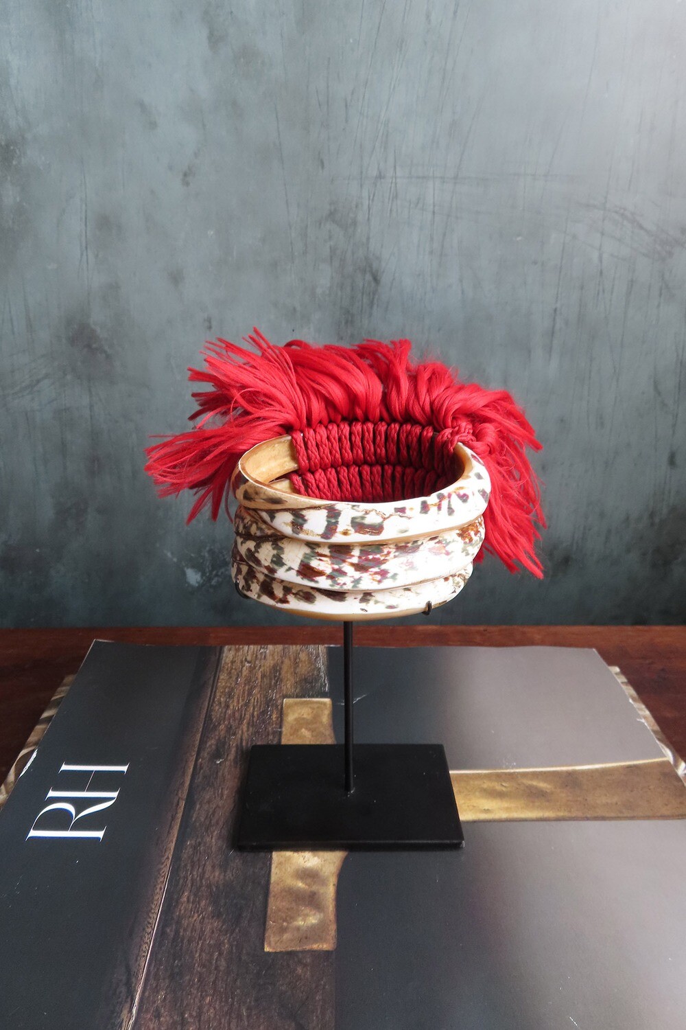Tribal Armlet with Red Fringe - Small