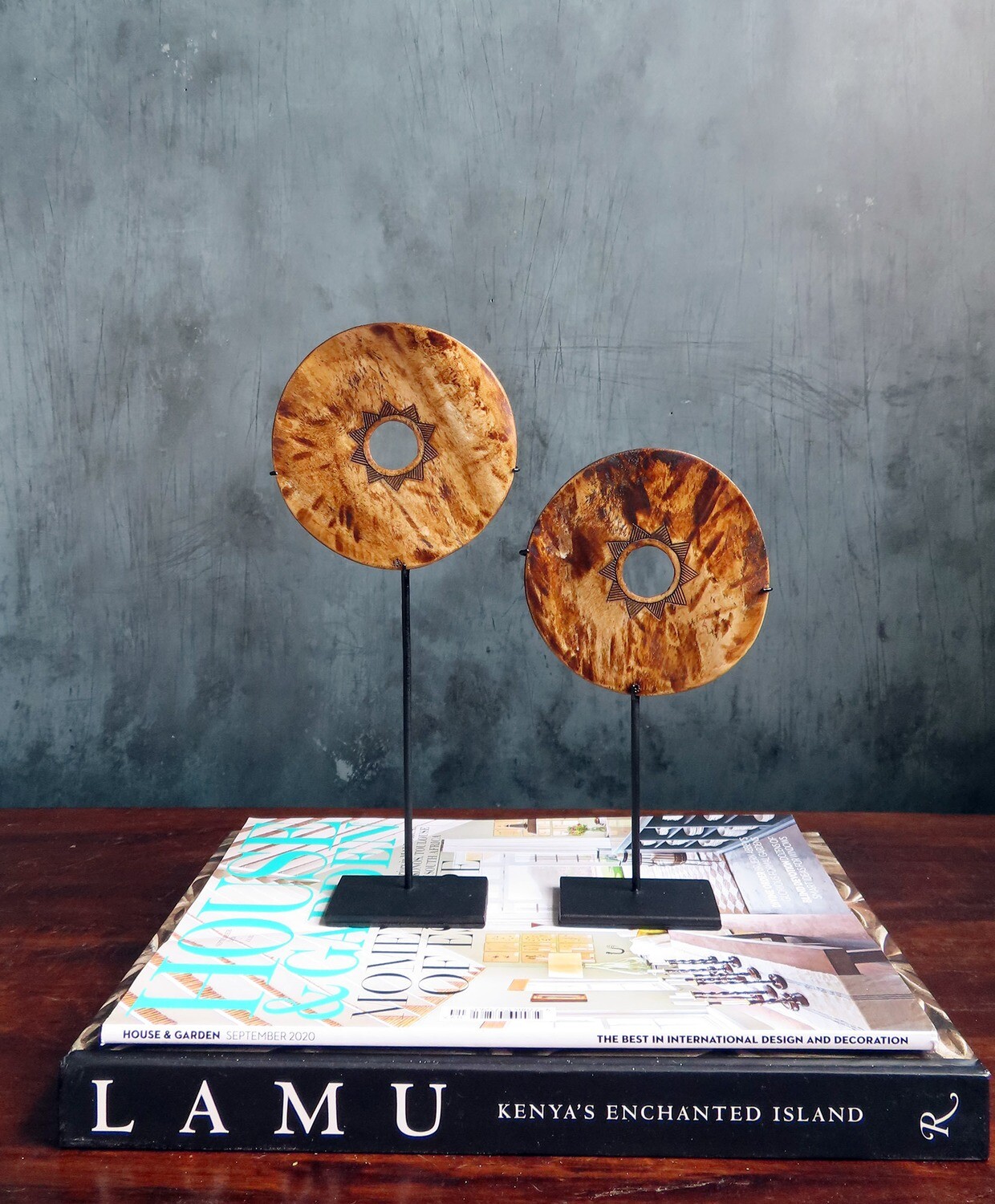 Etched Bone Disks Pair 2