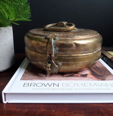 Vintage Brass Indian Container 2
