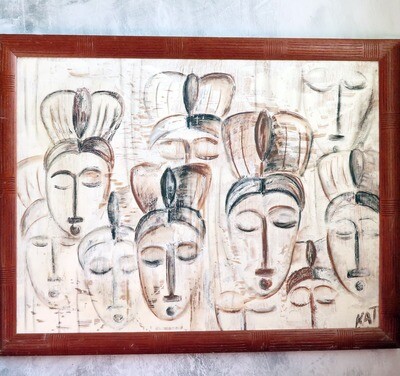 French Framed Painting by Artist Kat