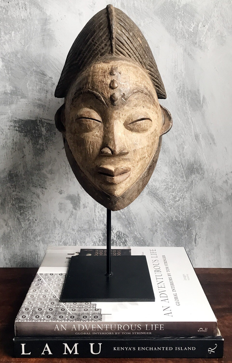 Neutral-Colored Vintage Punu Mask