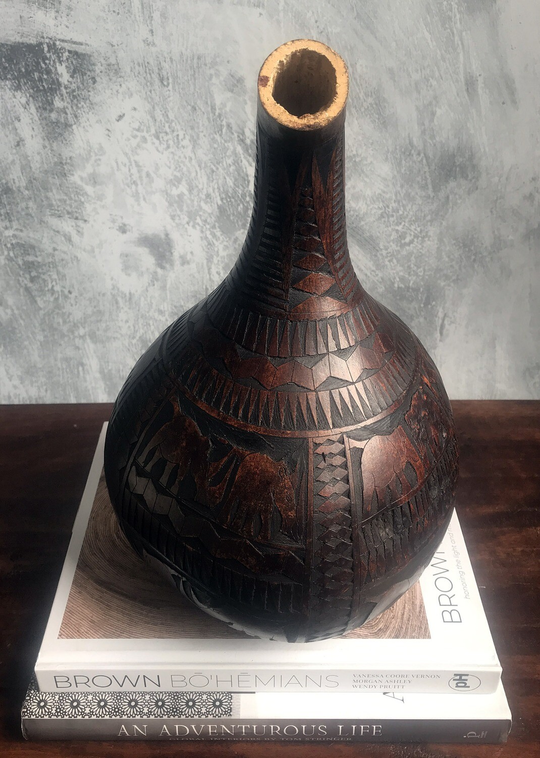 Decorative Gourd with Animal Carvings