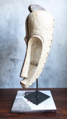 Large Fang Tribe Mask from Gabon - White