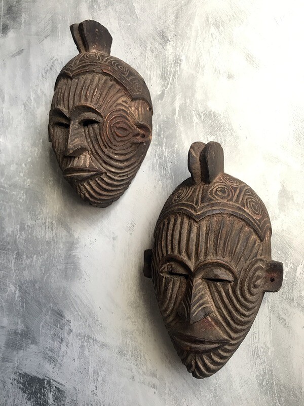 Pair of Old Vintage Igbo Spirit Masks