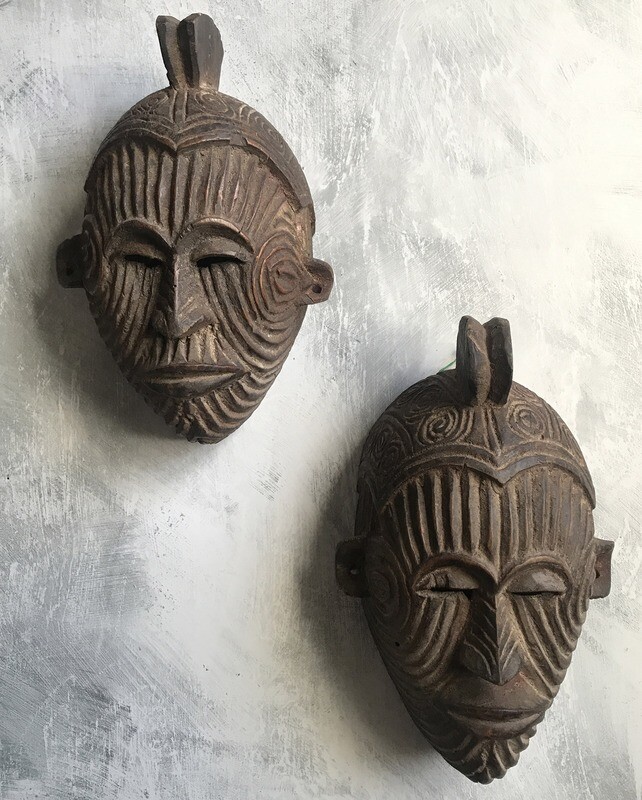 Pair of Old Vintage Igbo Spirit Masks