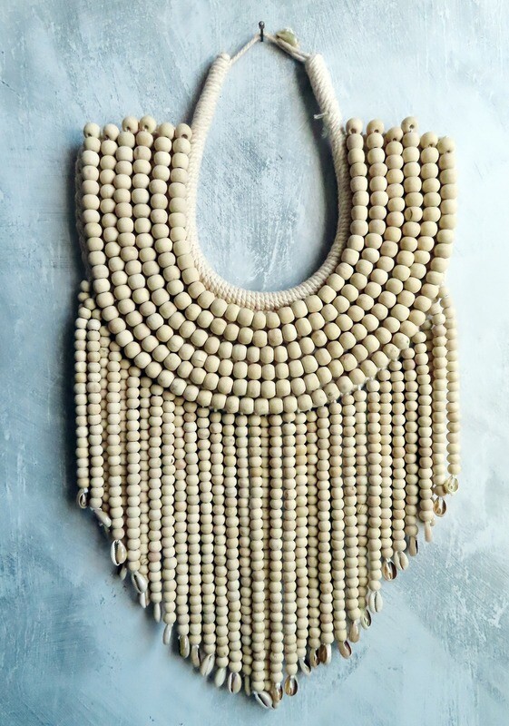 Beaded &amp; Shell Wall Collar - Blond